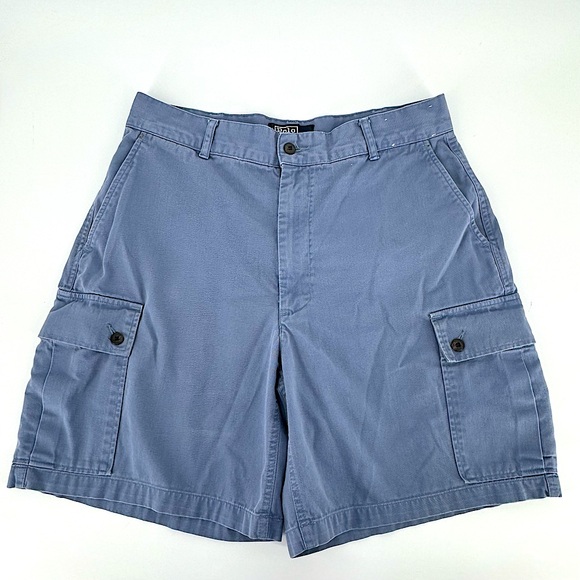 Polo Chino Ralph Lauren Blue Cargo Shorts. Size: 33 - Picture 3 of 8